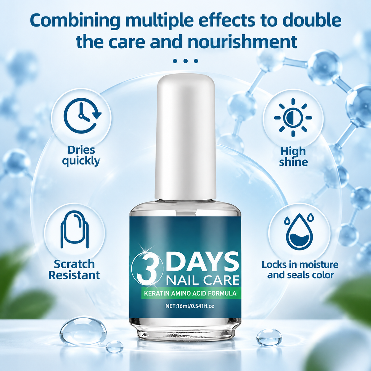 3 Days Keratin Nail Repair Serum - Advanced Amino Acid Formula