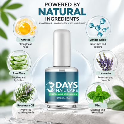 3 Days Keratin Nail Repair Serum - Advanced Amino Acid Formula
