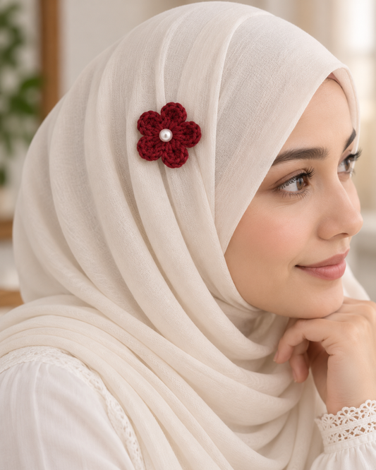 Crochet Flower Hijab Pin