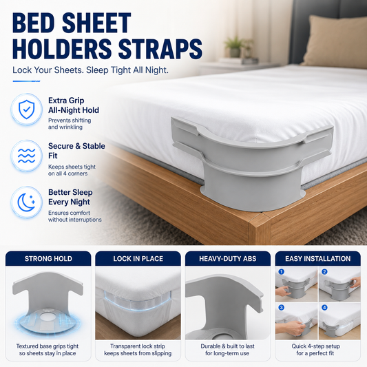 Heavy Duty Bedsheet Corner Tightener Clips with Lock Strips