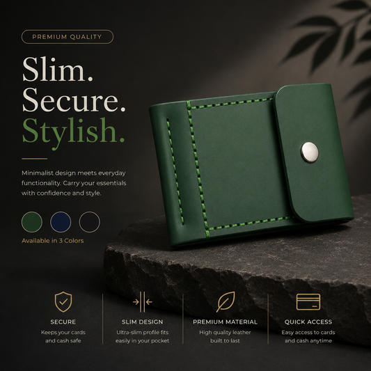 Matte Green Leather Wallet