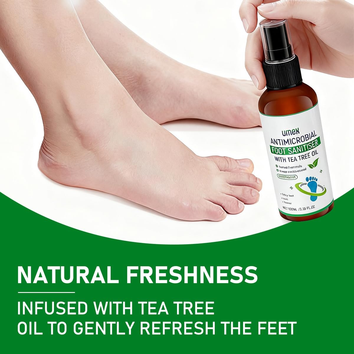 🌿 Umax Antimicrobial Foot Sanitiser Spray with Tea Tree Oil