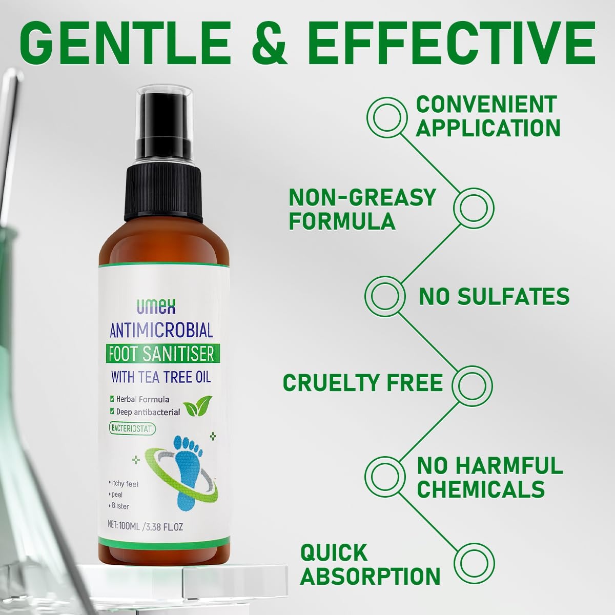 🌿 Umax Antimicrobial Foot Sanitiser Spray with Tea Tree Oil
