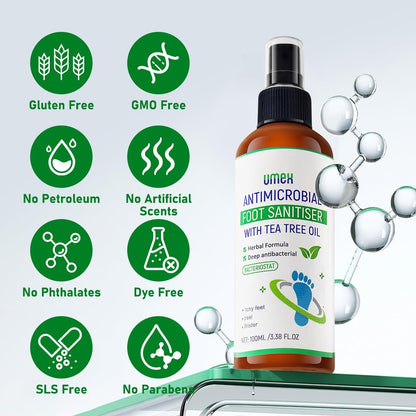 🌿 Umax Antimicrobial Foot Sanitiser Spray with Tea Tree Oil